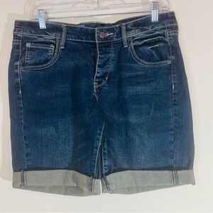 Mossimo Supply Women's Denim Bermuda Shorts Sz 8 Cuffed Preppy Normcore